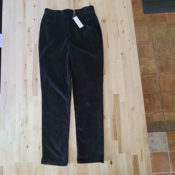 Velvet Black Pants Womens 10 High Rise Straight Leg Quiet Luxury Dressy Chic NWT - Picture 3 of 10